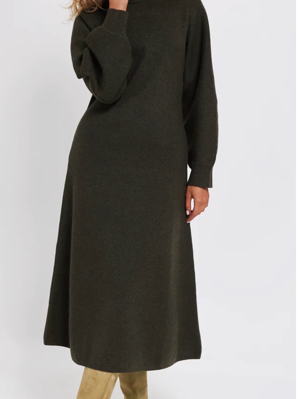 Tuckernuck Olive Green Knit Midi Dress